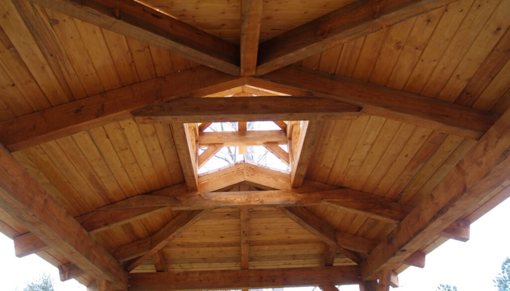 Timber Frame Pavilion in Fort Collins, Colorado.