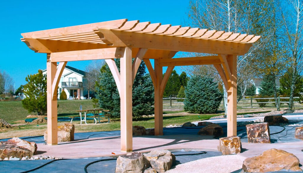 Timber Frame Pergola in Windsor, Colorado.