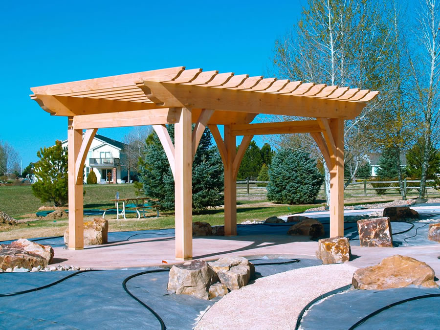 Timber Frame Pergola in Windsor, Colorado.