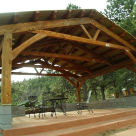 Timber Frame Pavilion in Bellvue, Colorado